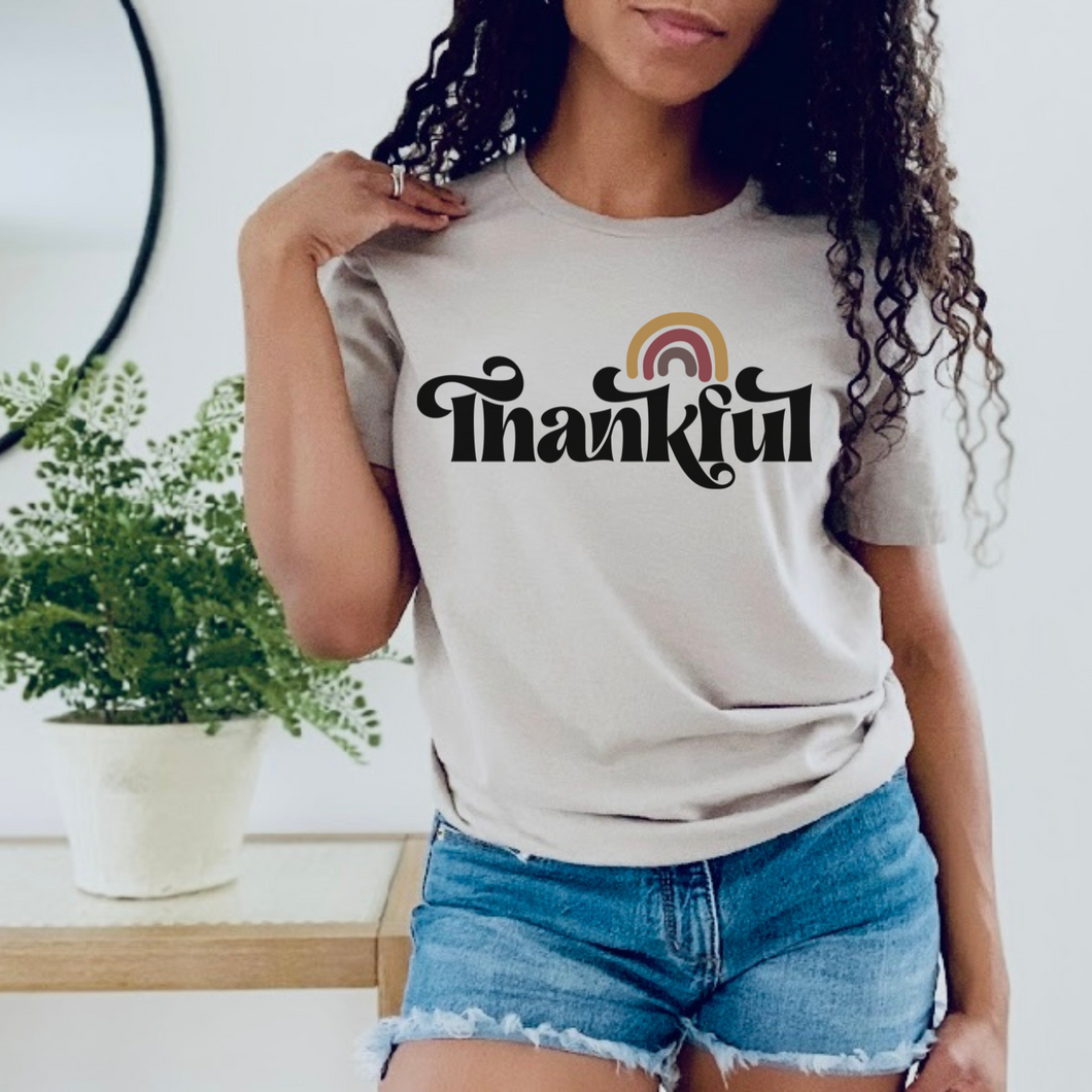 Thankful Rainbow - Direct to Garment (DTG) - Graphic Tee
