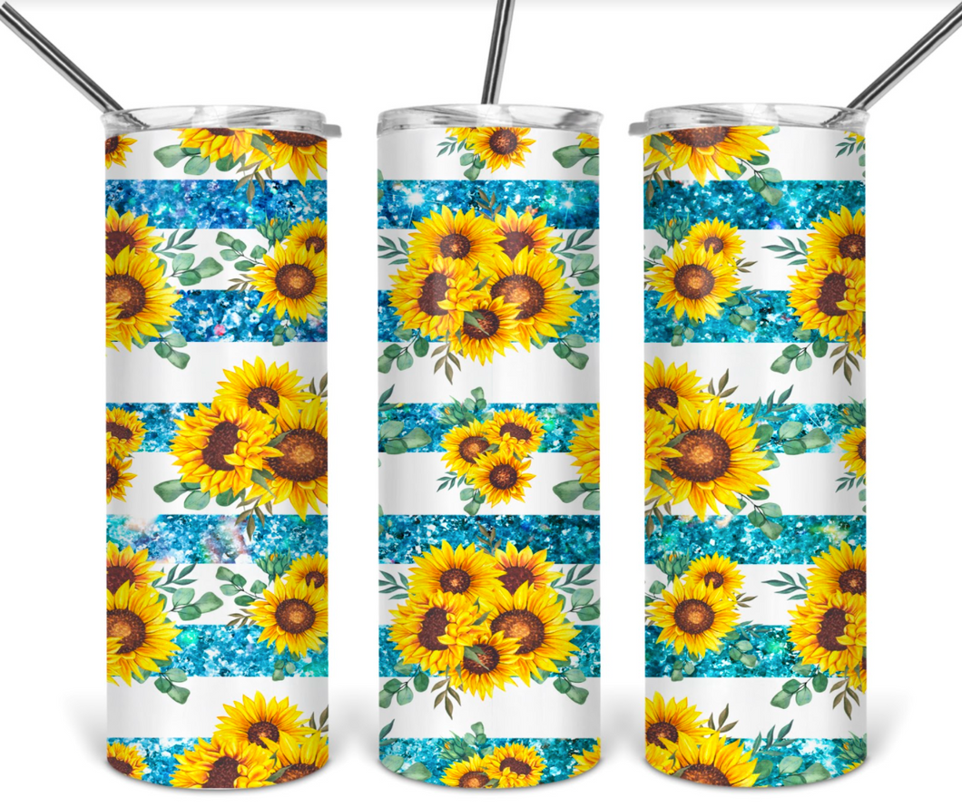 Sunflower Glitter Tumbler