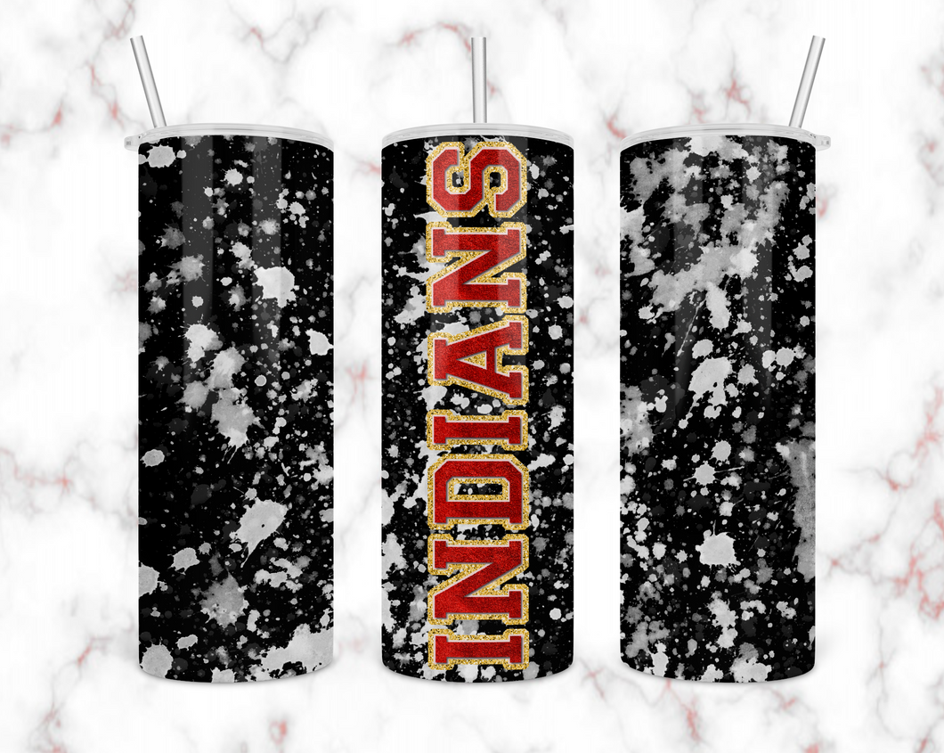 Indians Black and Red Tumbler