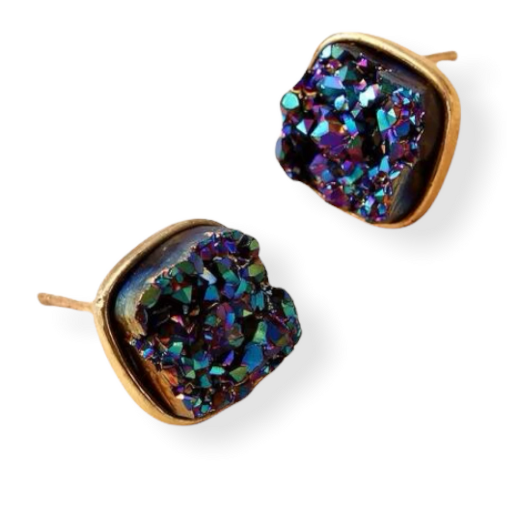 Multi Color Square Earrings