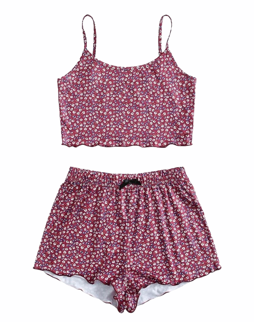 Red Tank Floral Lounge PJ Set