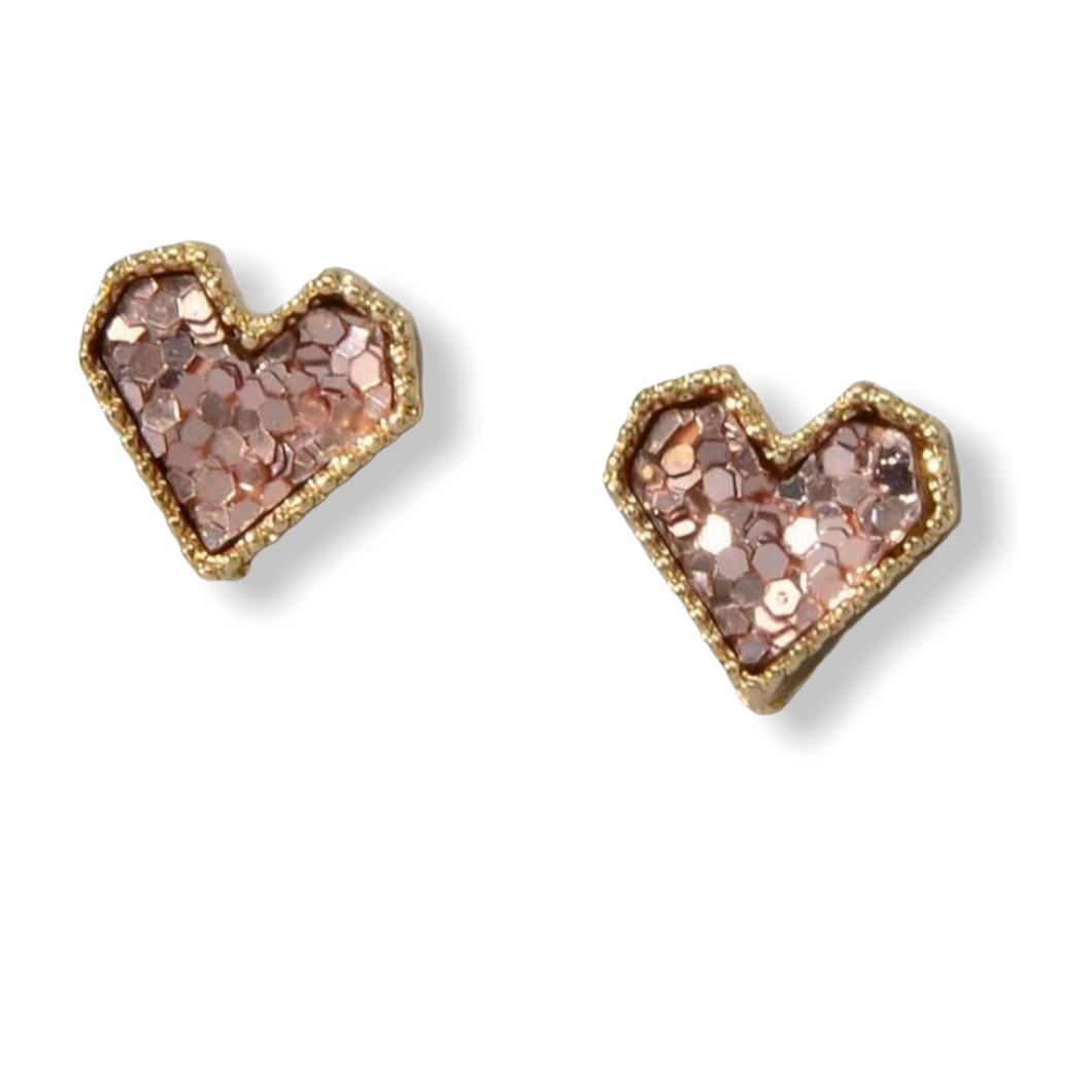 Heart Sequin Stud Earring