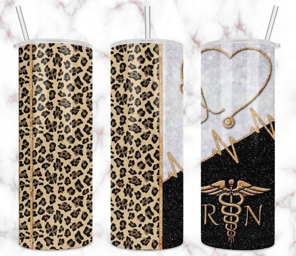 Leopard / Black Stethoscope Tumbler