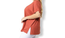 Load image into Gallery viewer, Short Sleeve Top Plus Size - Orange
