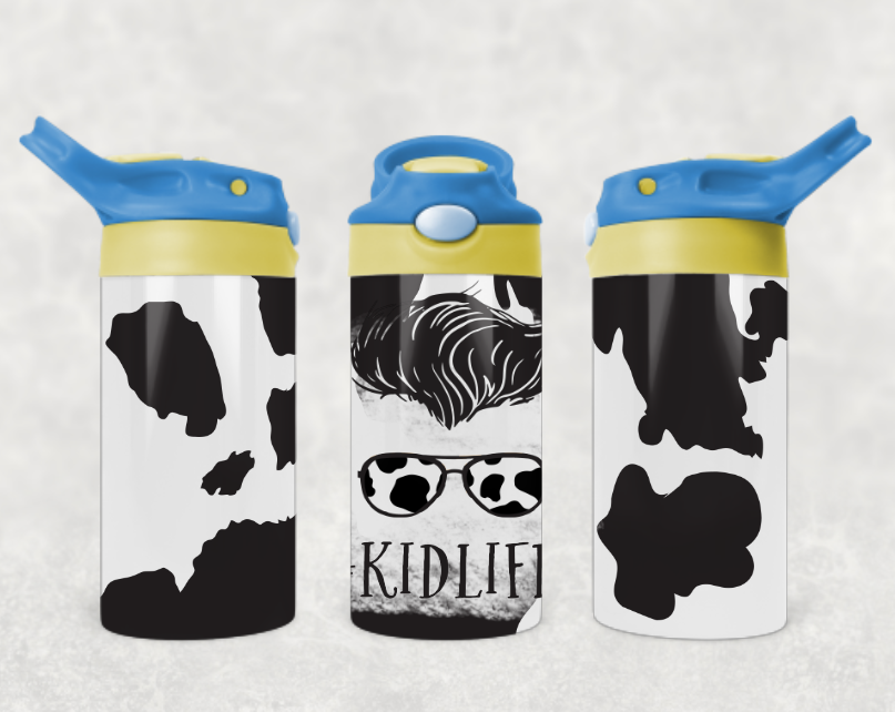 Kid Life Cow Print Boy Flip Top Tumbler