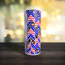 Load image into Gallery viewer, Red White and Blue Leopard Tangram Tumbler
