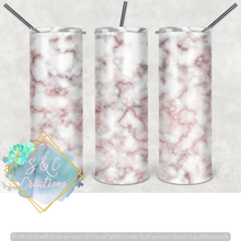 Load image into Gallery viewer, White and Pink Marble Tumbler
